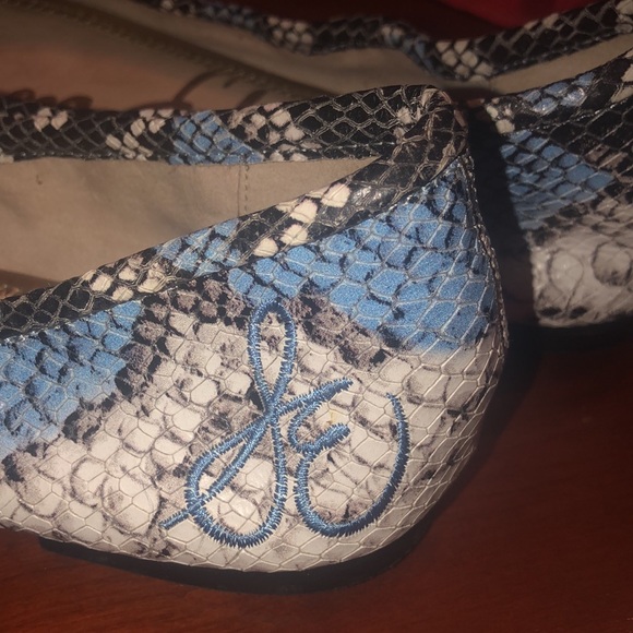 Prwnd Sam Edelman Felicia snake print baby blue black and white combo sz9 - Picture 9 of 11